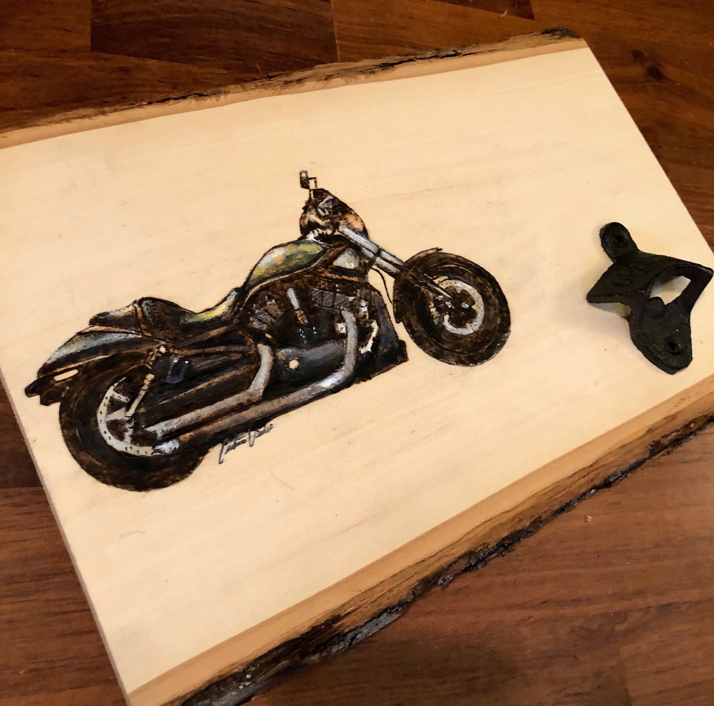 Wood Burned Cask Iron Beer Opener or Plaque (Custom Design)