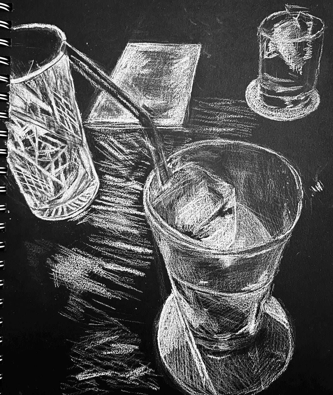Dutch Kills Long Island City Cocktail Bark Chalk Drawing Print 9” x 12”