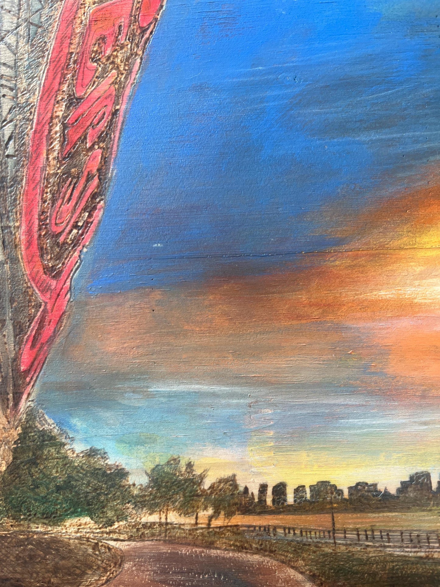 Long Island City “Pepsi” Sign Gantry State Plaza Acrylic on Canvas Giclee Print 9"x12"