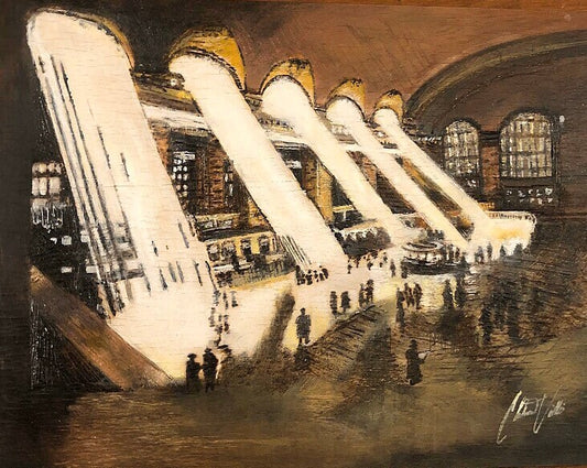 Grand Central Station 1941 Acrylic on Canvas Giclee Print 9"x12"