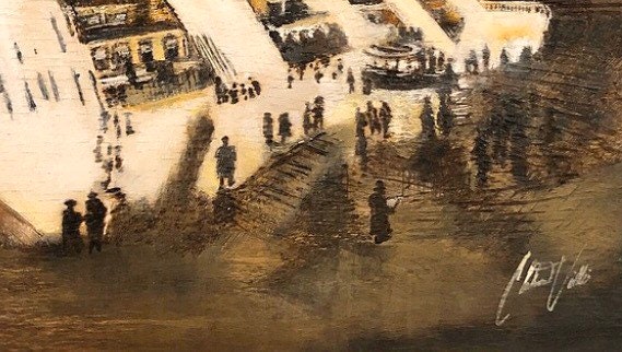 Grand Central Station 1941 Acrylic on Canvas Giclee Print 9"x12"