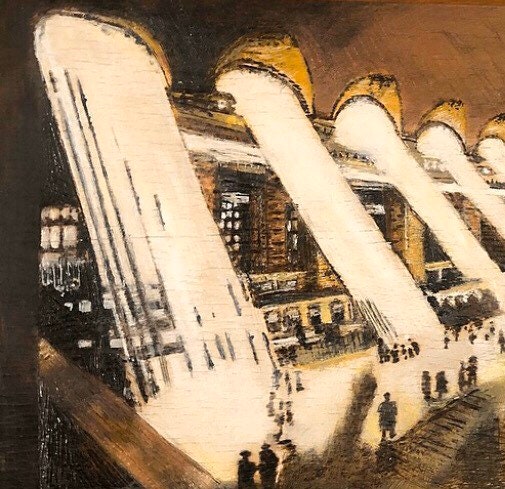 Grand Central Station 1941 Acrylic on Canvas Giclee Print 9"x12"