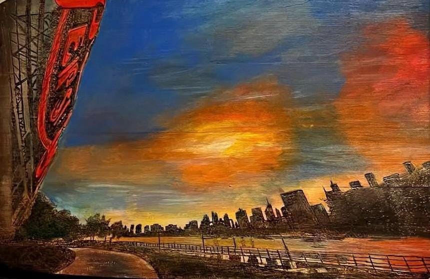 Long Island City “Pepsi” Sign Gantry State Plaza Acrylic on Canvas Giclee Print 9"x12"