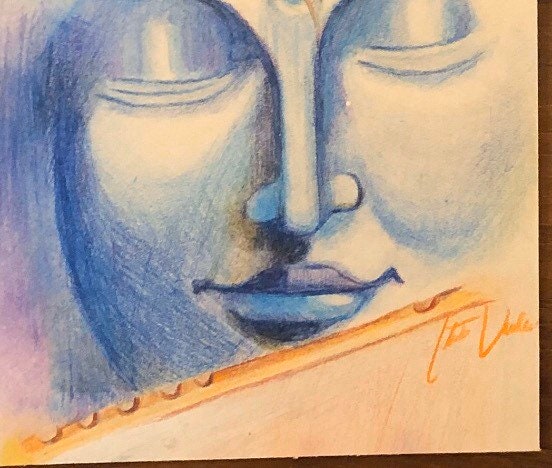 Krishna Giclee Print on Watercolor Paper 9” x 12”