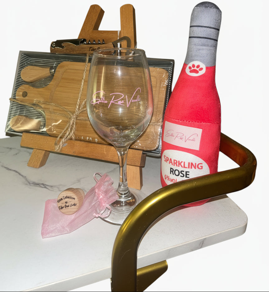 Ellie Rose Vinelli Dog Plush and Wine Glass