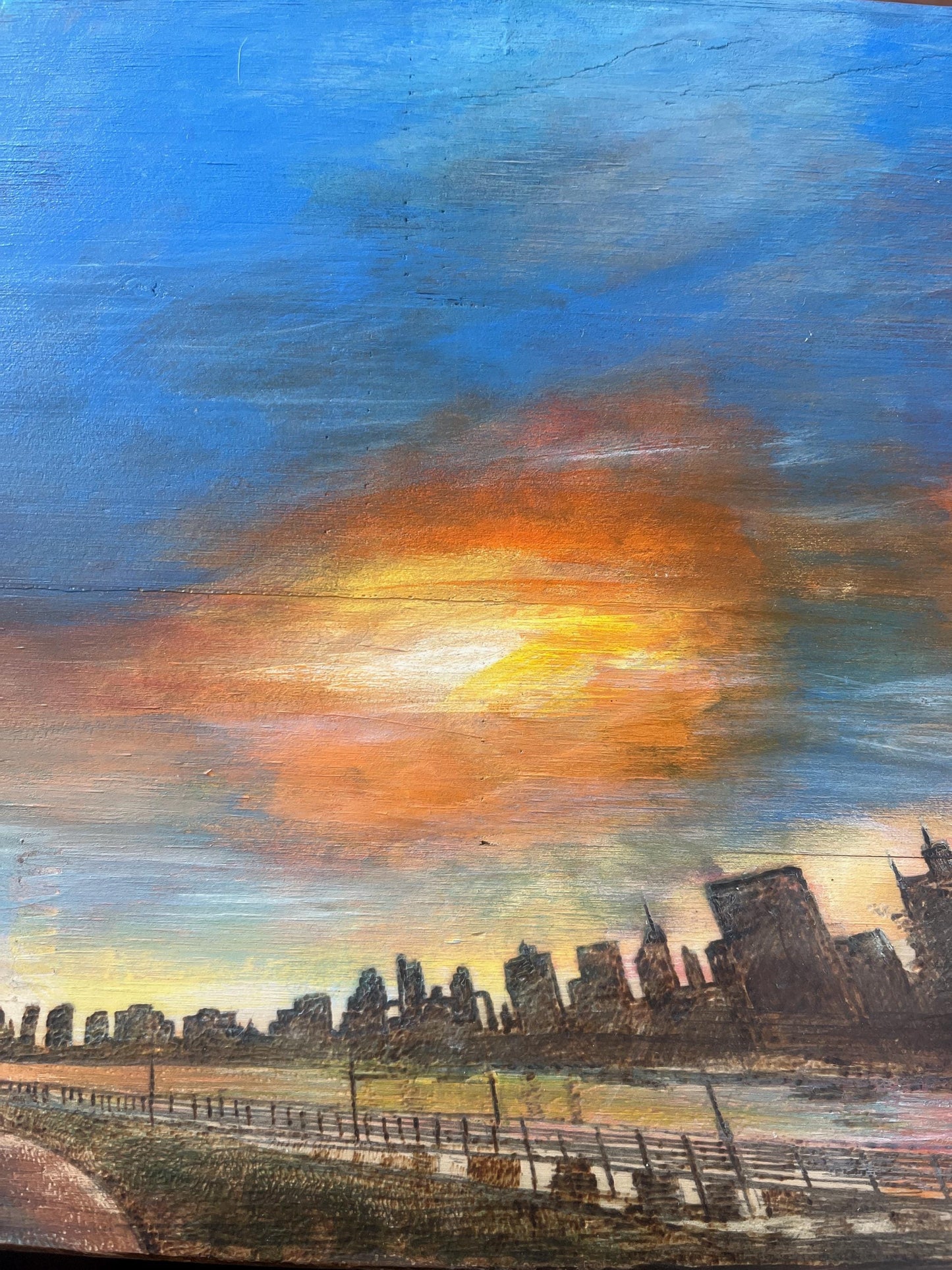 Long Island City “Pepsi” Sign Gantry State Plaza Acrylic on Canvas Giclee Print 9"x12"