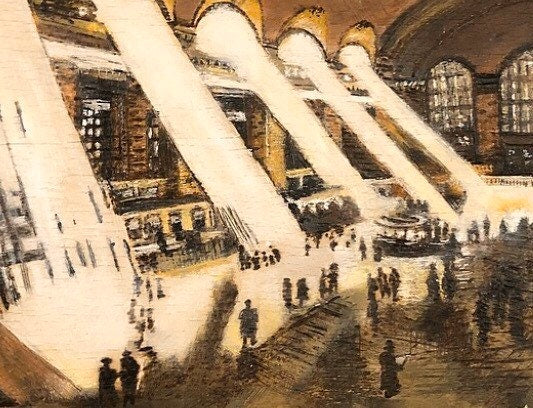 Grand Central Station 1941 Acrylic on Canvas Giclee Print 9"x12"